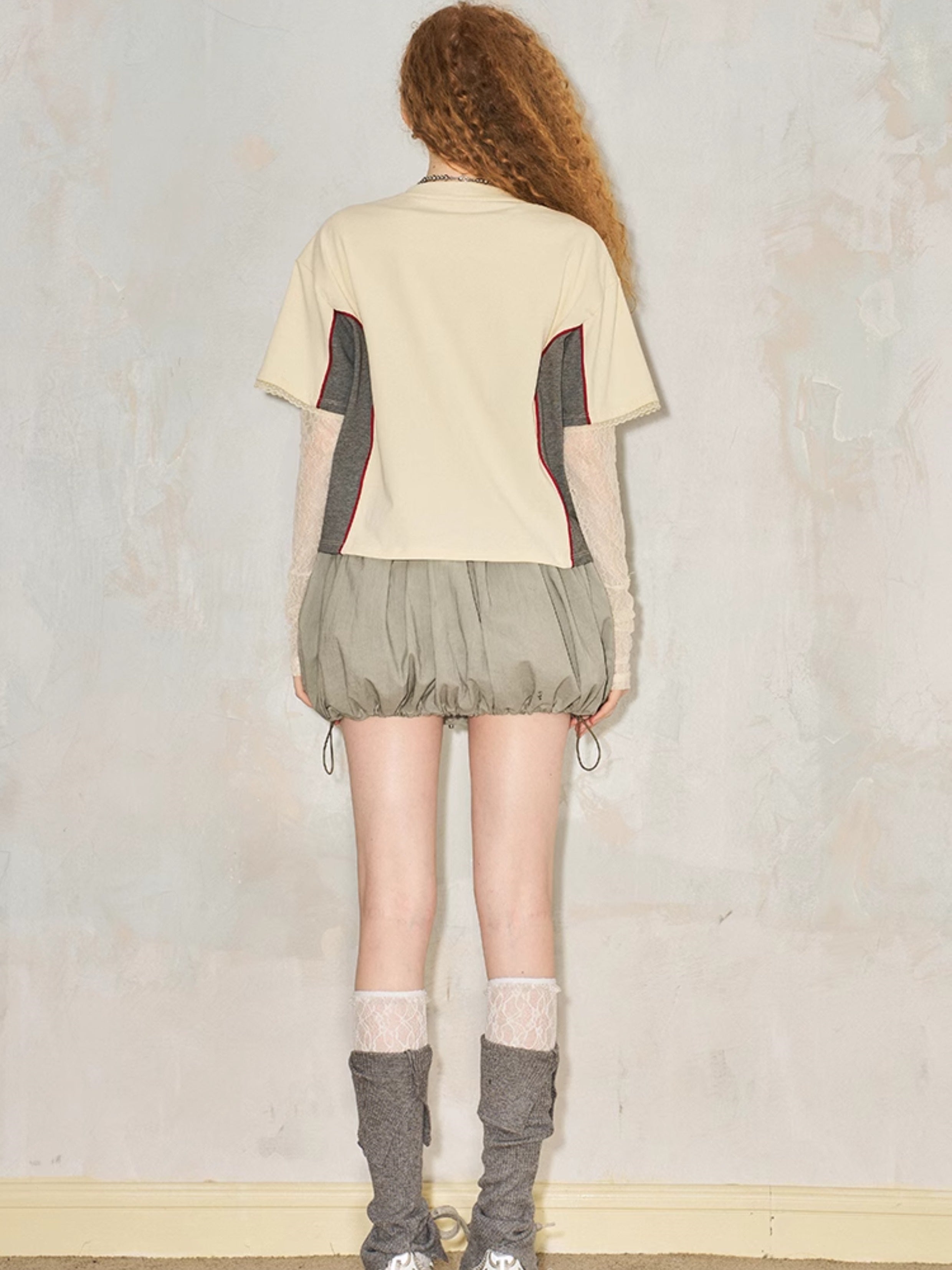 Drawstring Bud Short Skirt