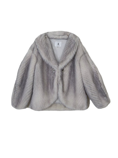 Plush Loose Niche Design Lapel Fur Jacket