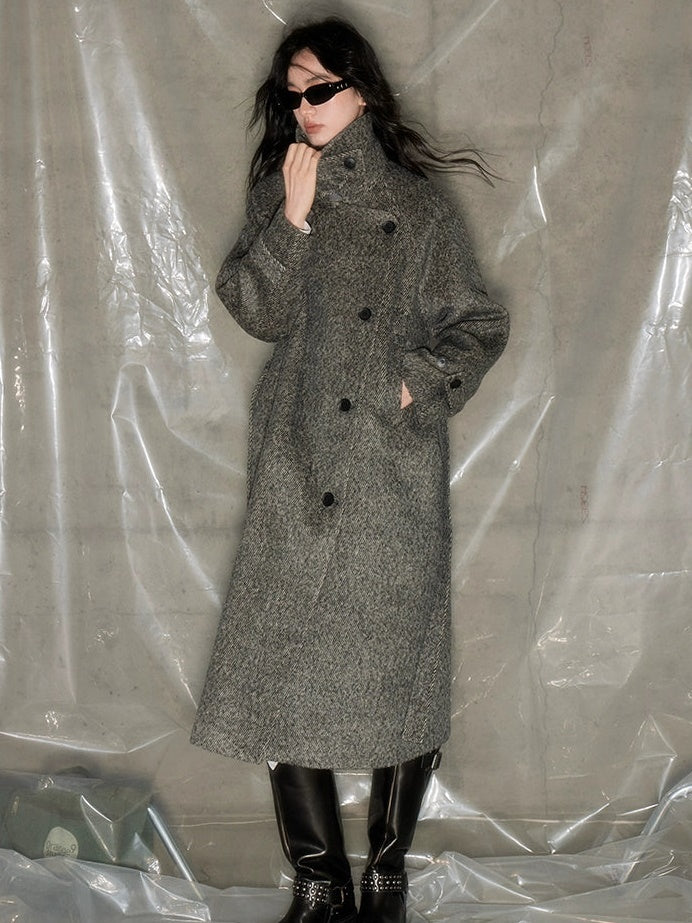 Loose Middle Length Belt Coat