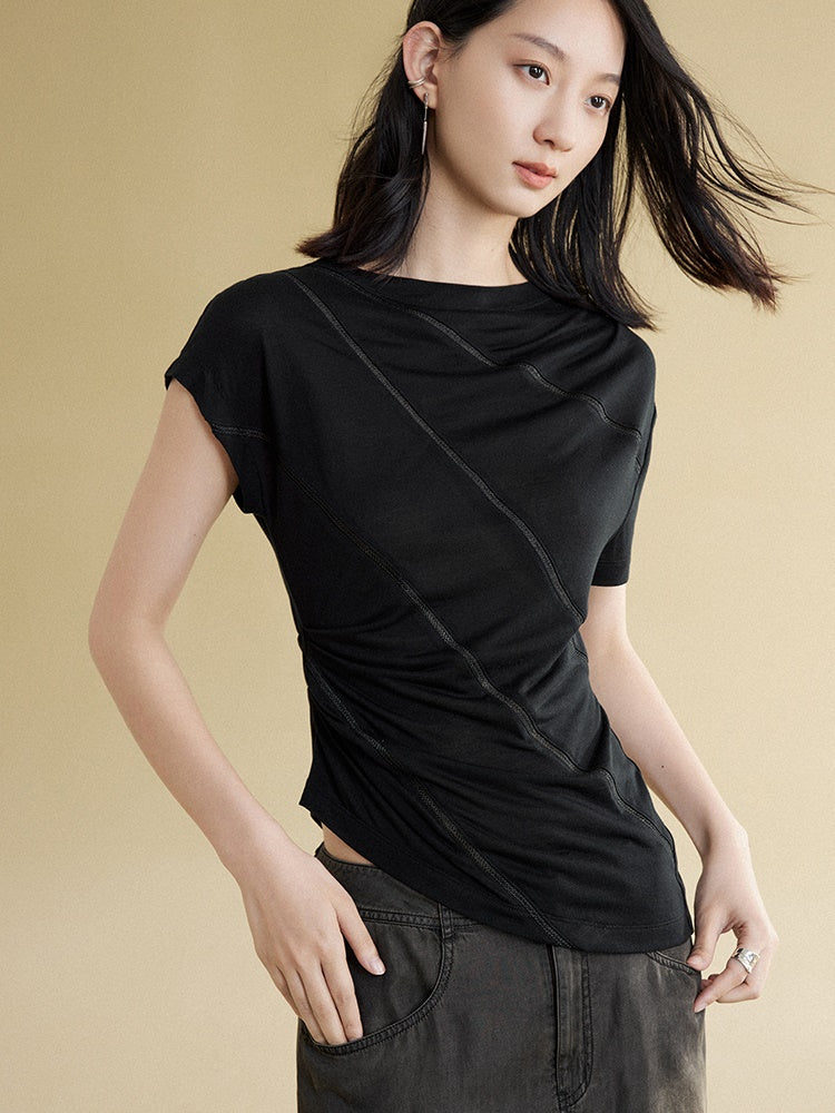 Oblique Split Irregular T-shirt