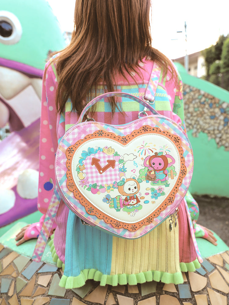 Love Lace Illustration PU Backpack