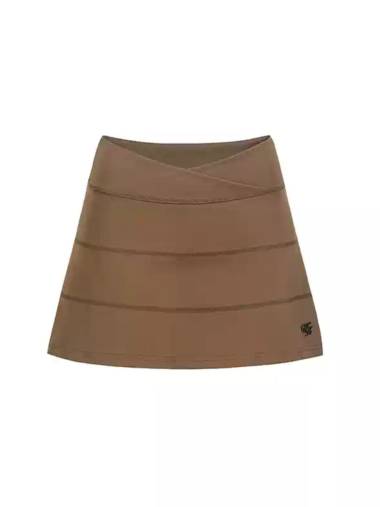 Flare Plain High-Waist Simple Mini-Skirt