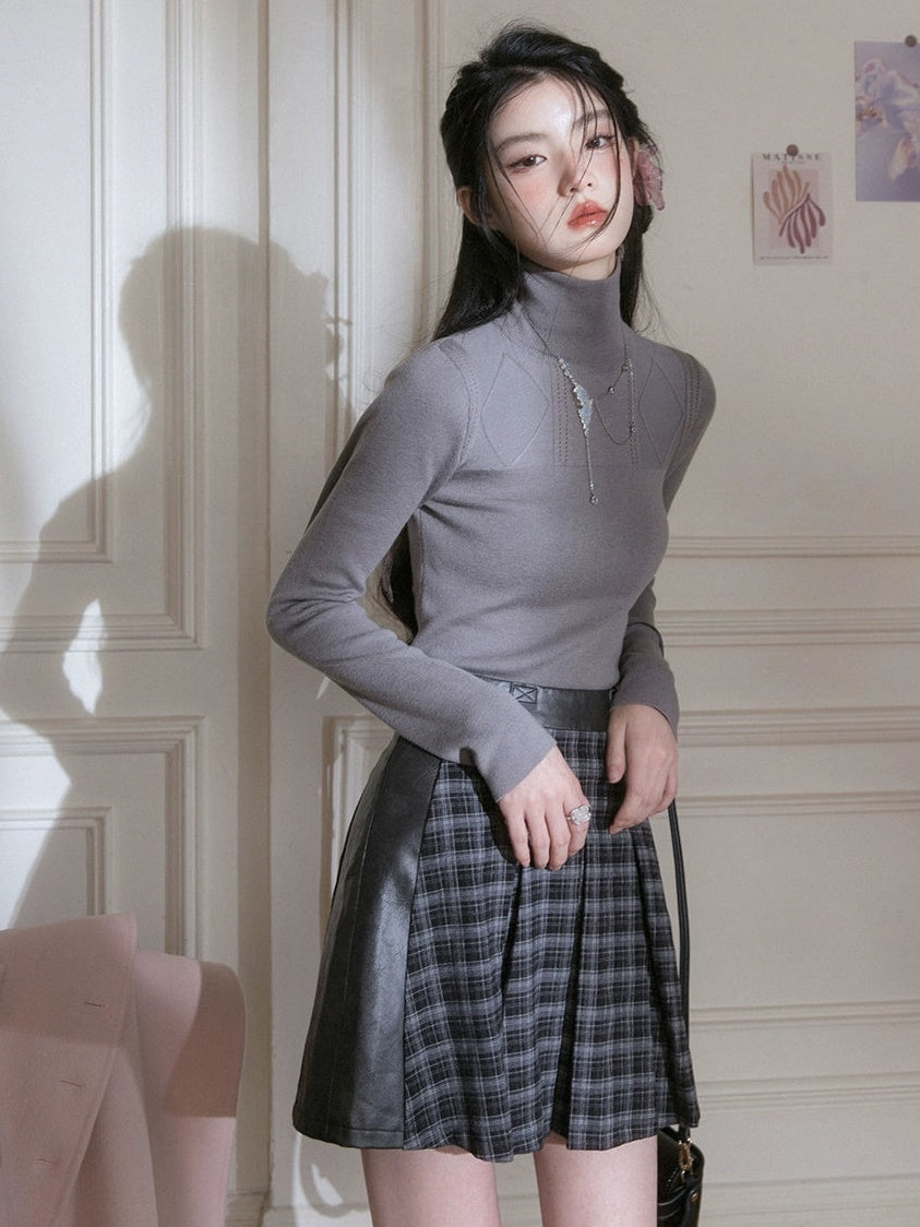 High-Neck Slim Knitted Bottoming Shirt