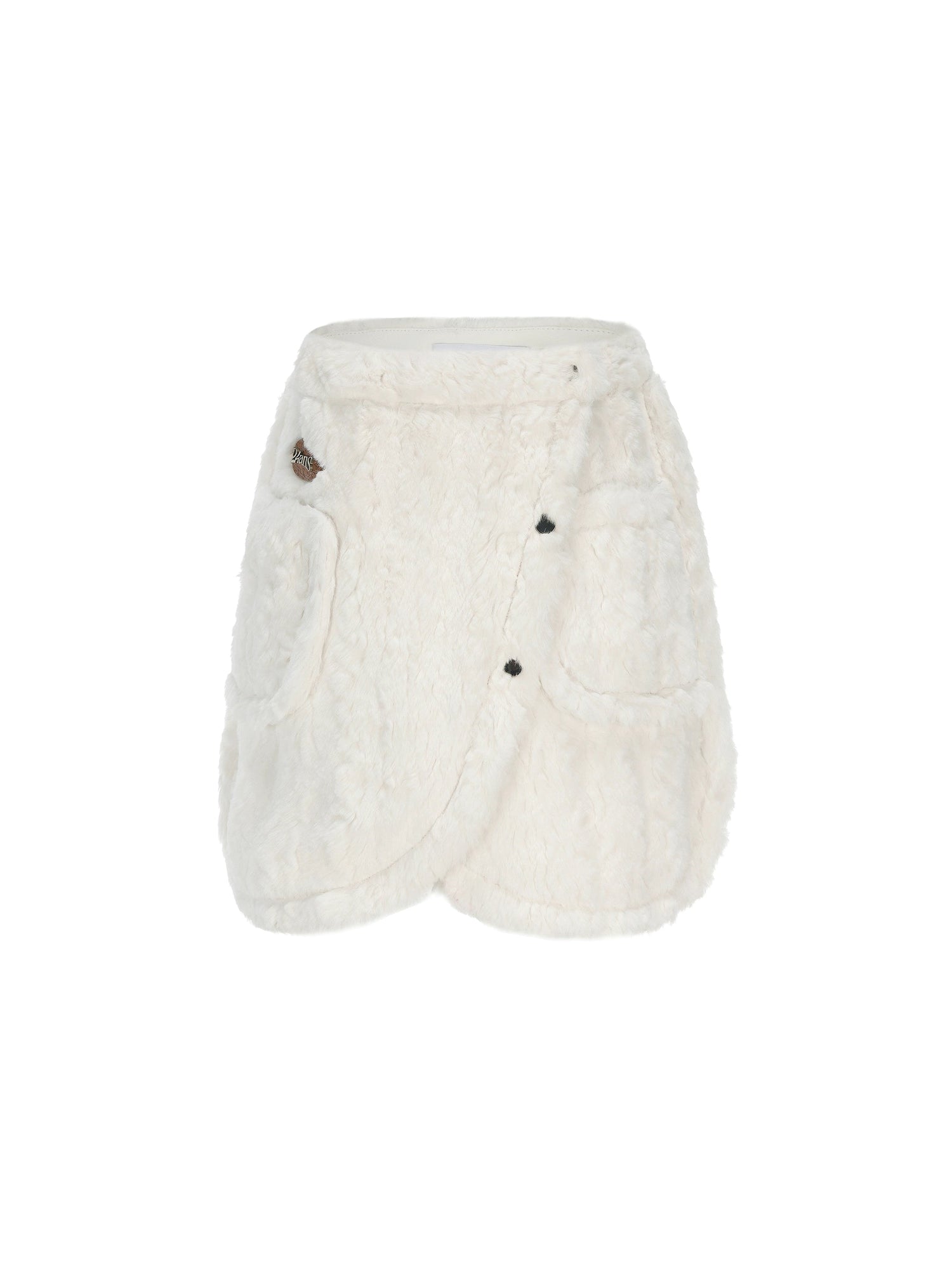 Fluffy Fur Hollow Jacket et Wrap Design Jupe