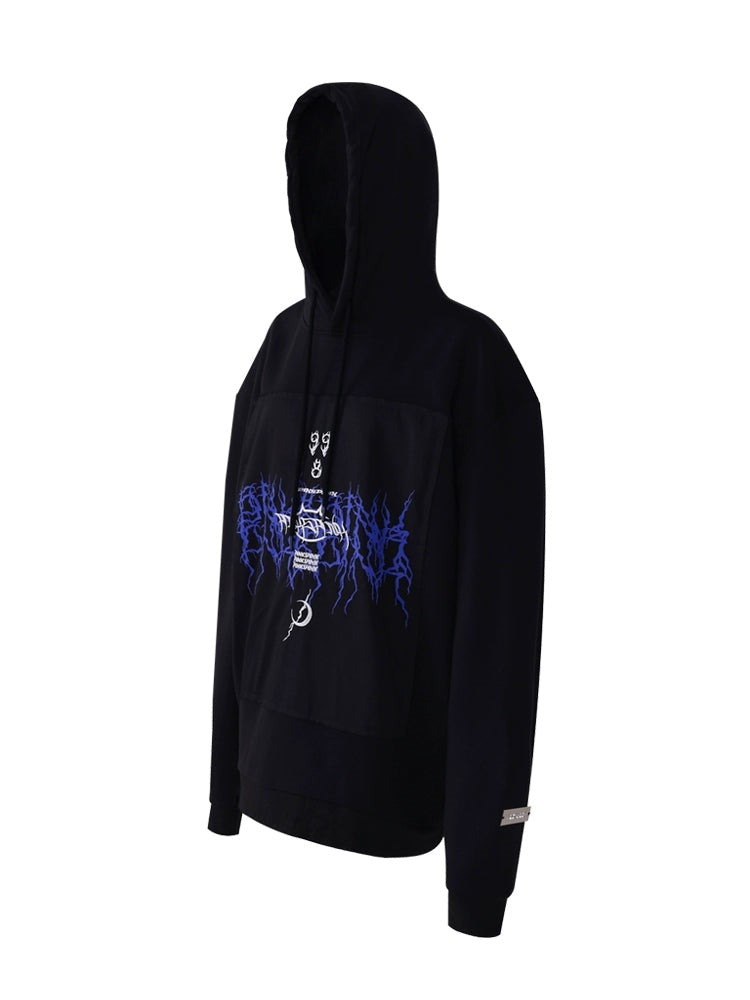 LOGO Embroidered Genderless Hooded Sweat