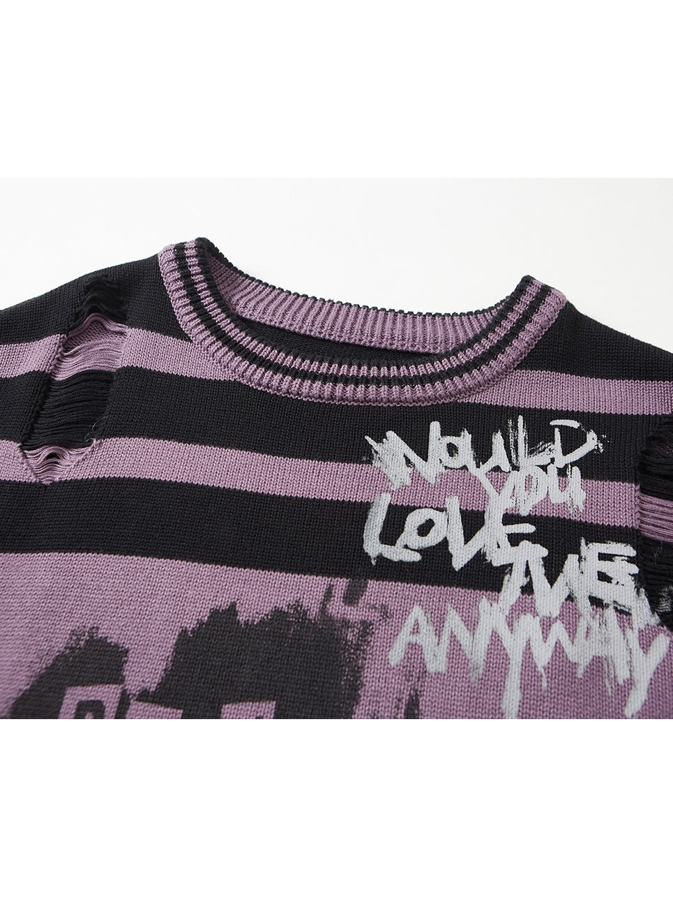 Border Hole Graffiti Sweater