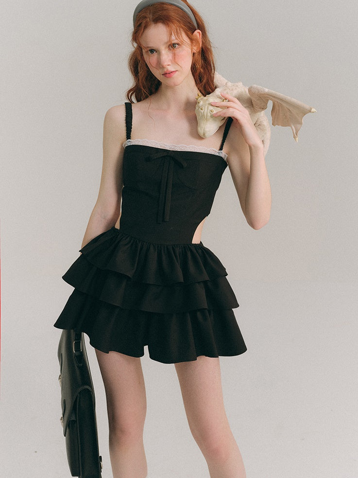 Cutout Hollow Strap Cake Dress