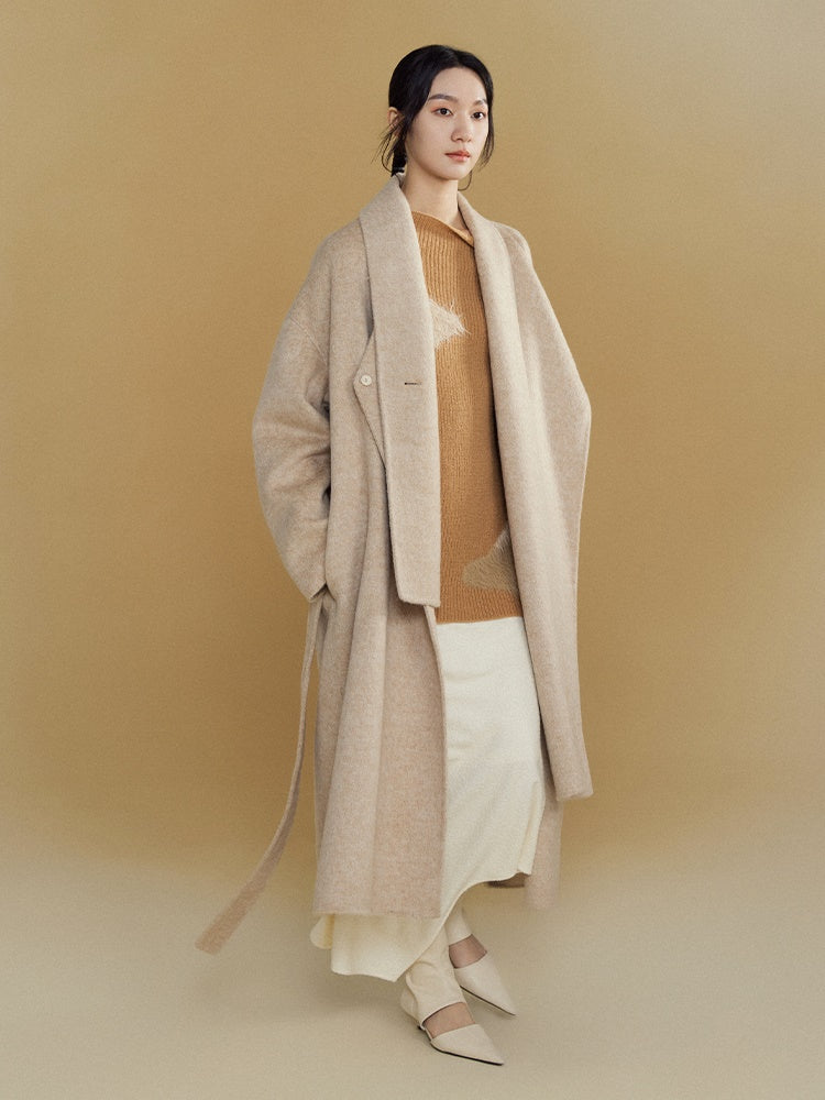 Wrap-style Long Double-sided Coat