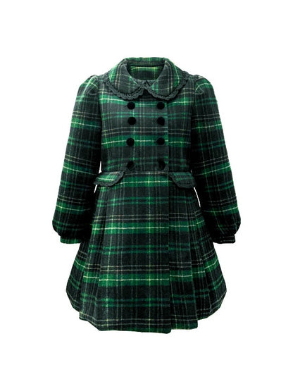 Plaid Cute Lace Double-breasted Coat