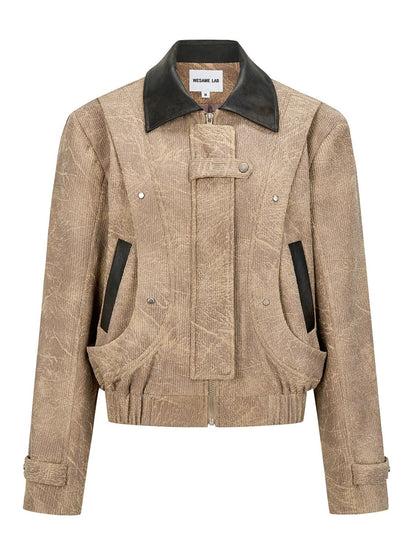 Imitation Suede Stud Design Jacket