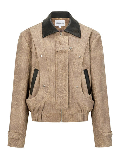 Imitation Suede Stud Design Jacket