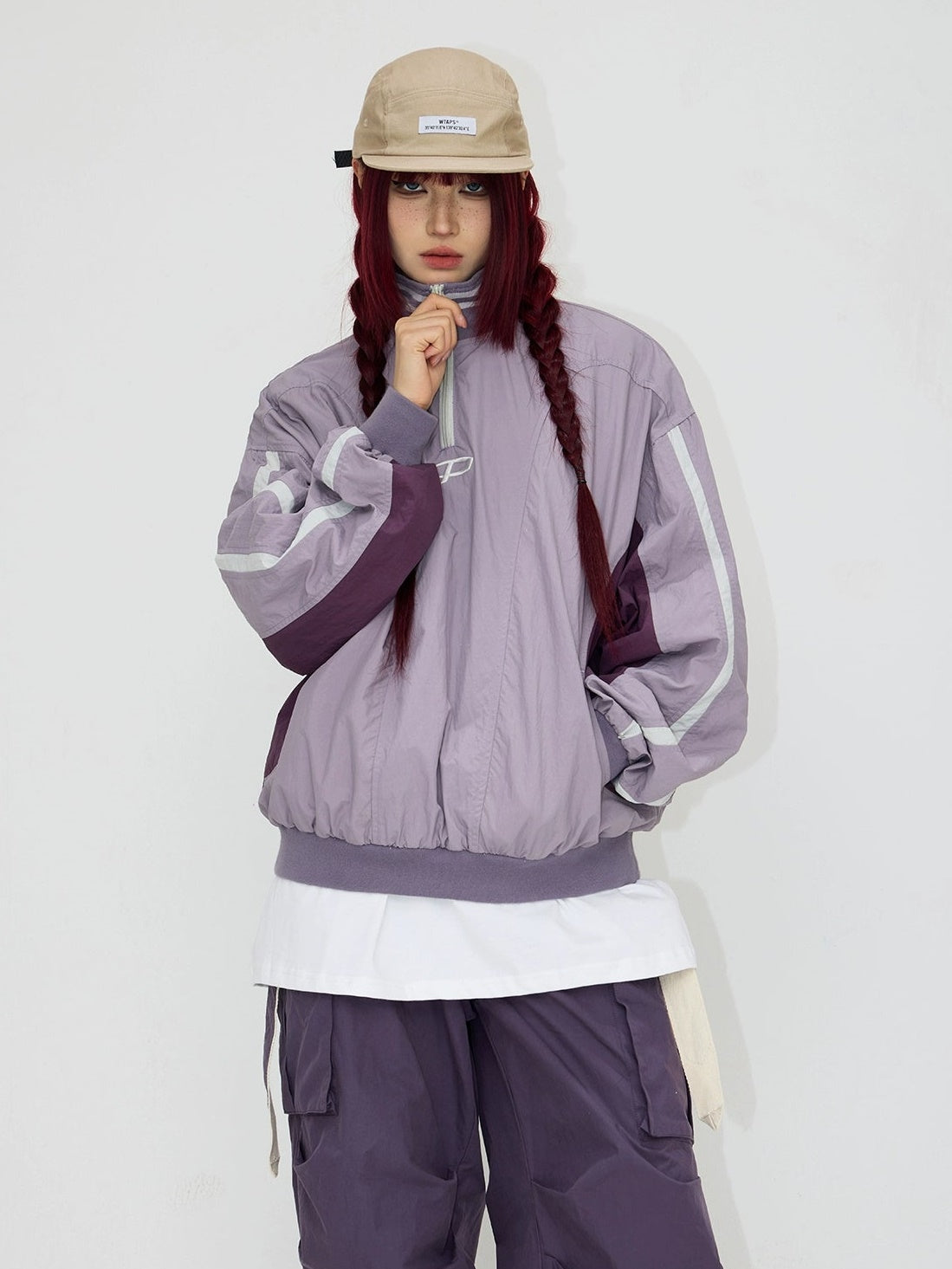 Half-ZIP Stand Collar Pullover Jacket