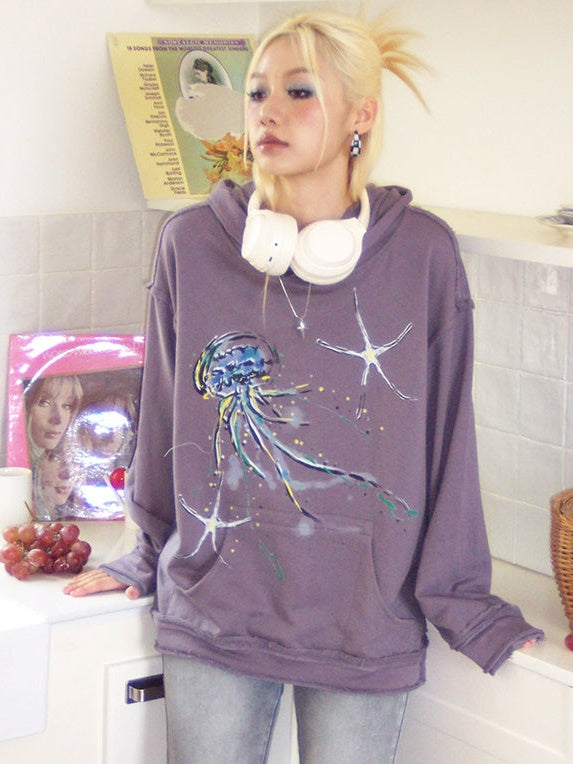 Print Hooded Pullover