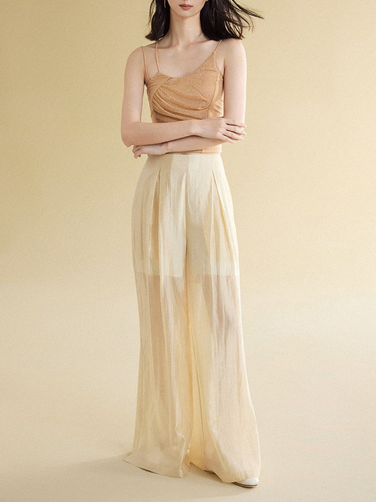 Straight Split Wide-leg Pants