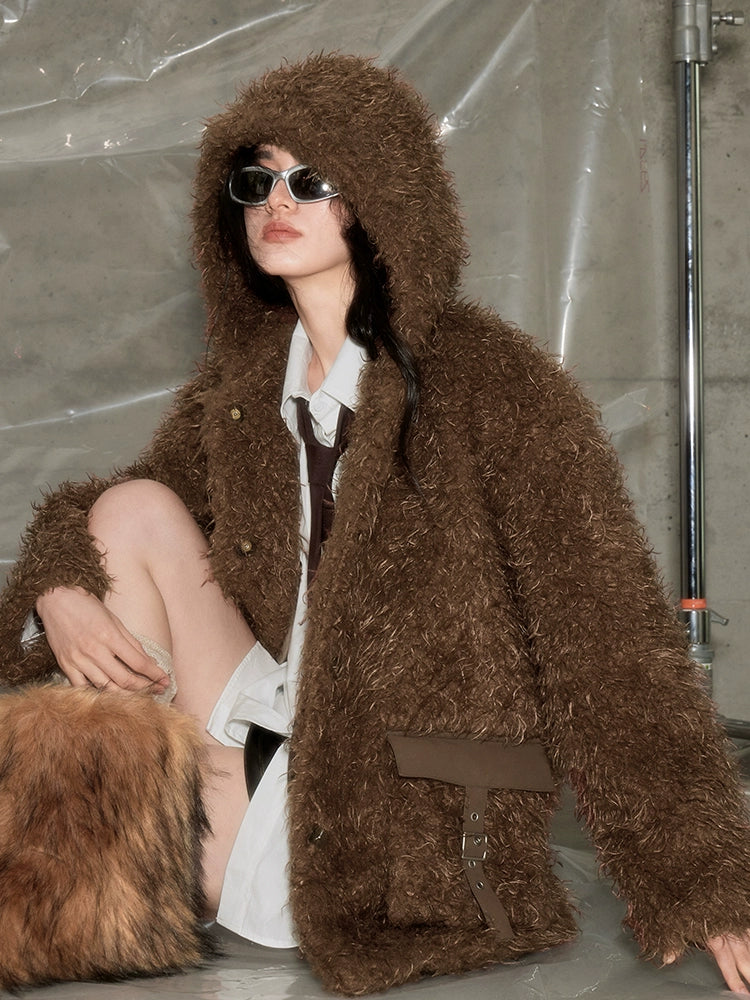 Hooded Eco-friendly Fur Coat