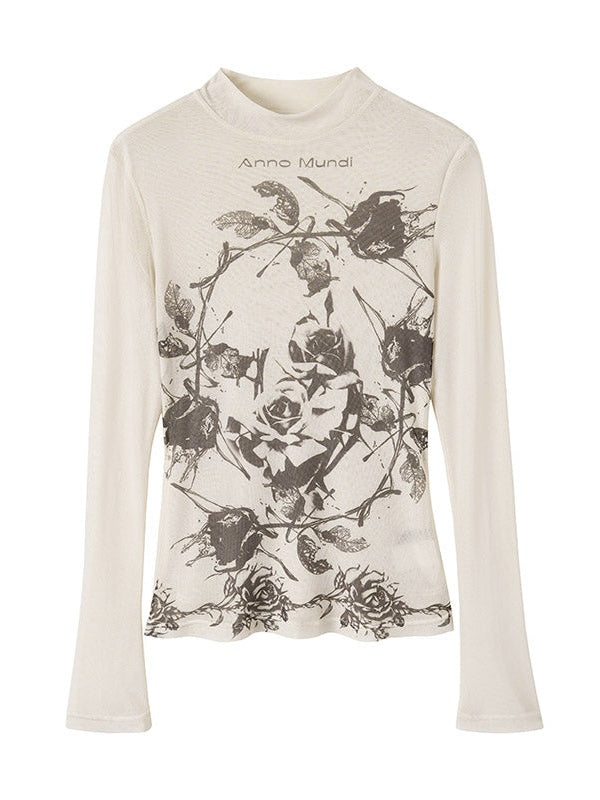 Rose Printed Bottom Shirt