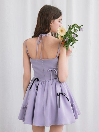 Bow Romantic Puffy Slip Dress