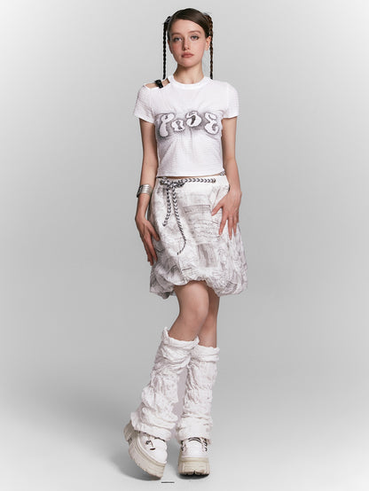 2Way Newspaper Printed Bud Camisole &amp; Skirt