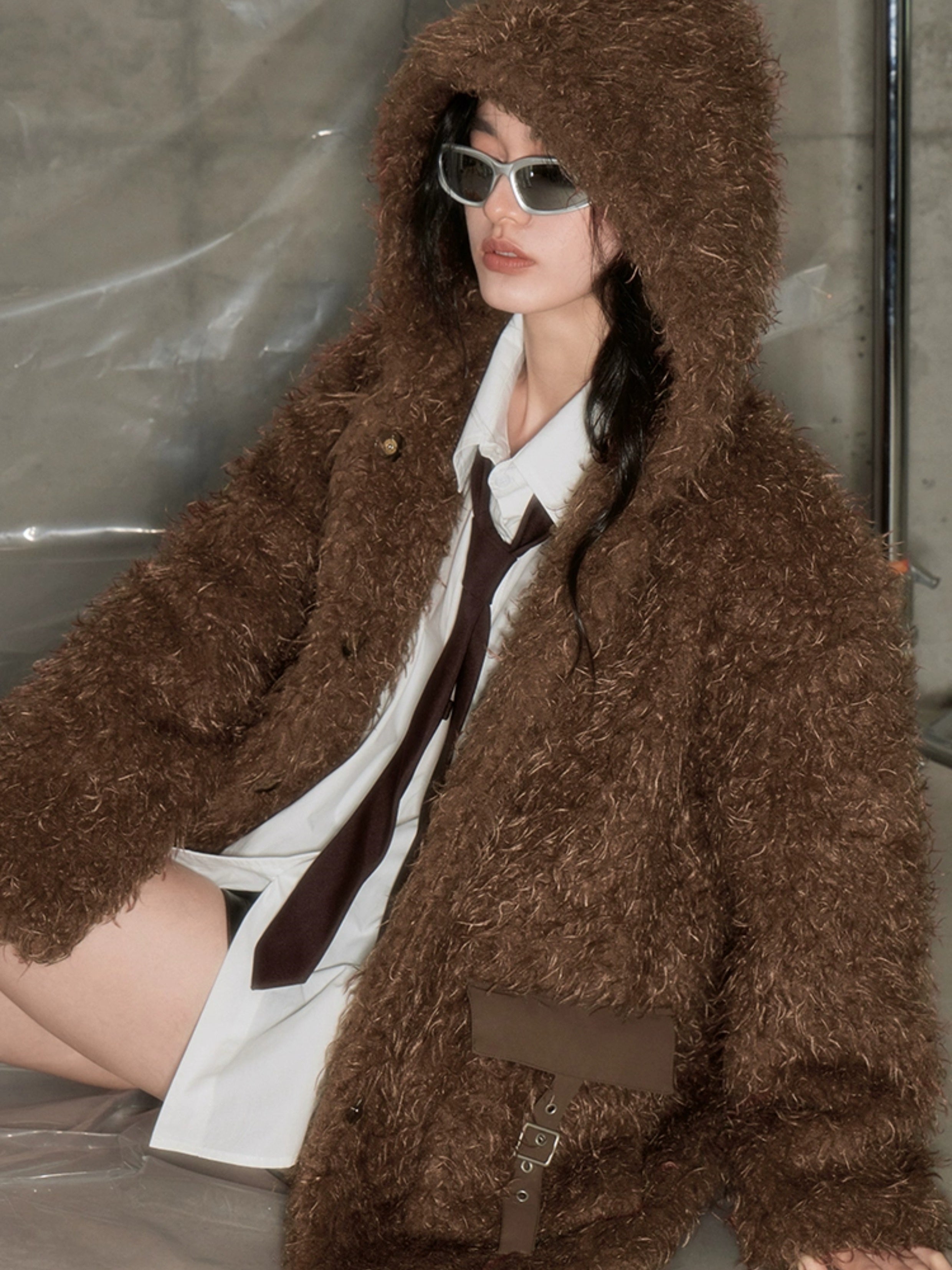 Hooded Eco-friendly Fur Coat