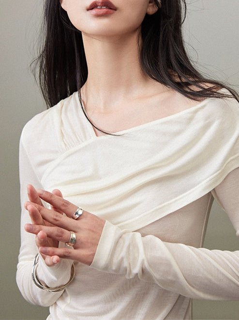 Wrap Sense Long-sleeved T-shirt