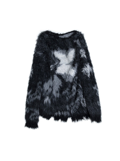 Jacquard Imitation Mink Loose Pullover