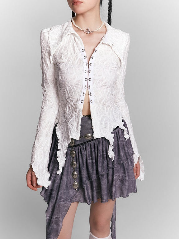 Lace Slim Short Shirt