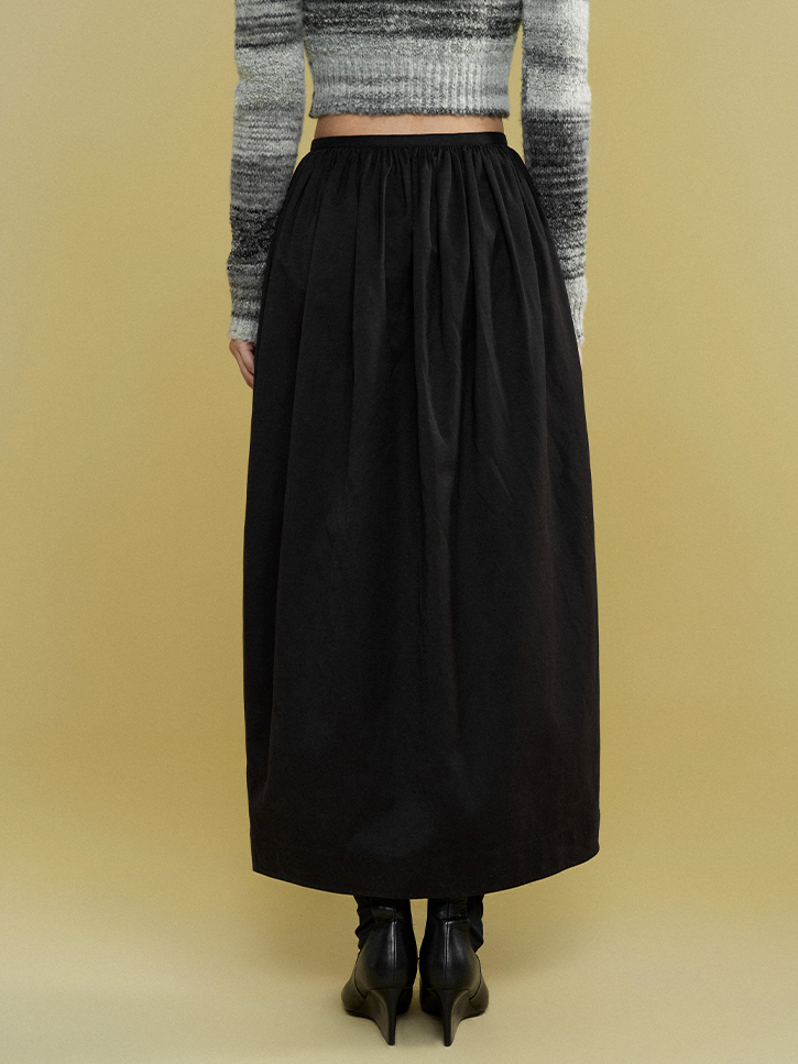 Curved Front Slit Irregular Skirt