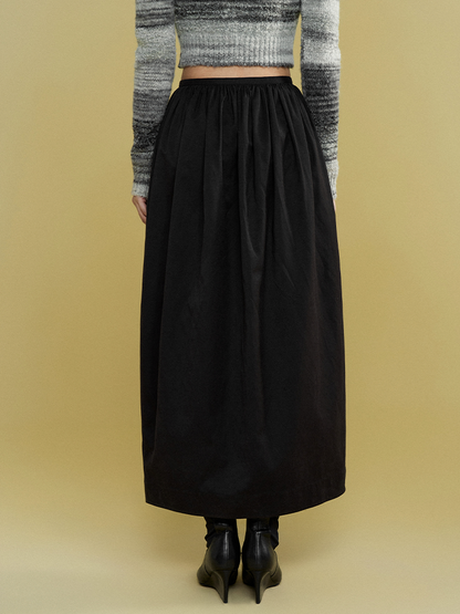 Curved Front Slit Irregular Skirt