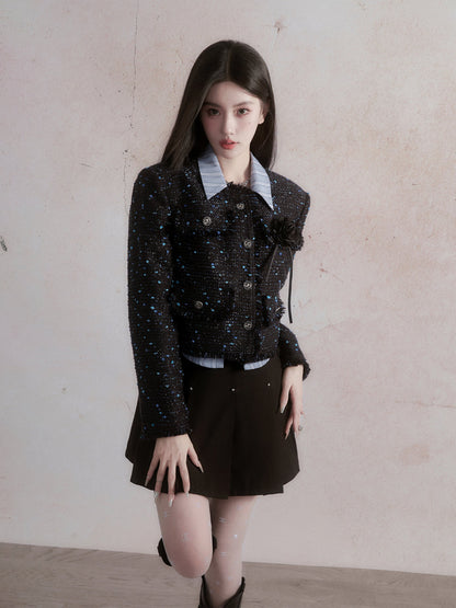 Starry Classic Tweed Jacket &amp; Pleat Skirt