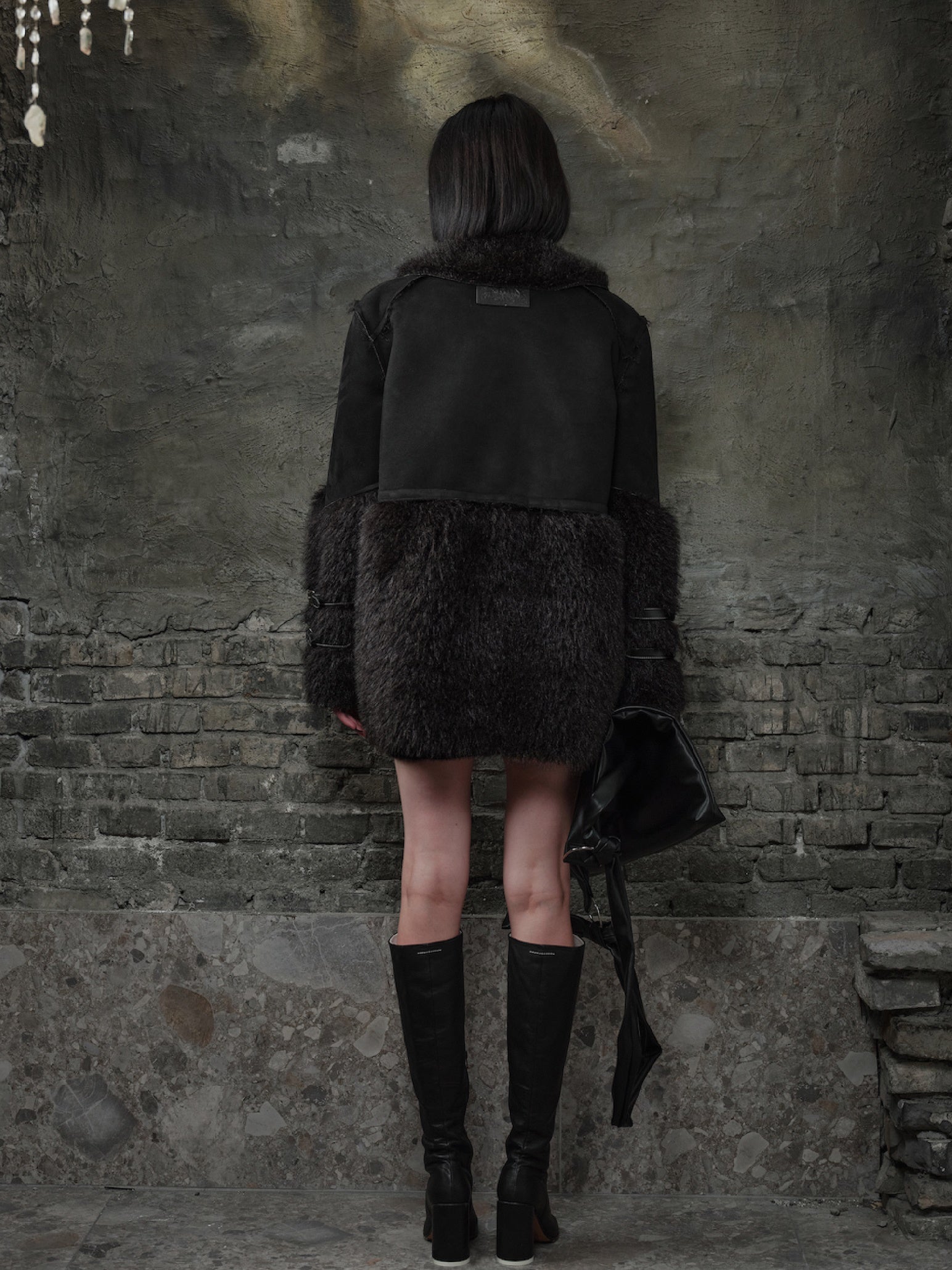 Removable Fur Stitch Strap Coat