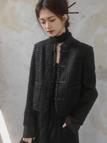 Chinese Style Tweed Short Jacket