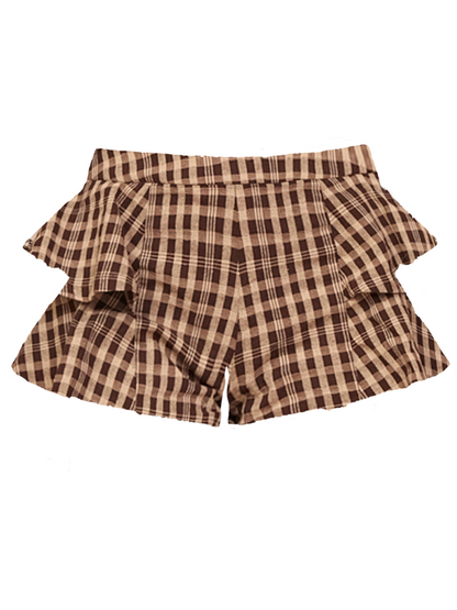 Plaid Ruffle Culottes