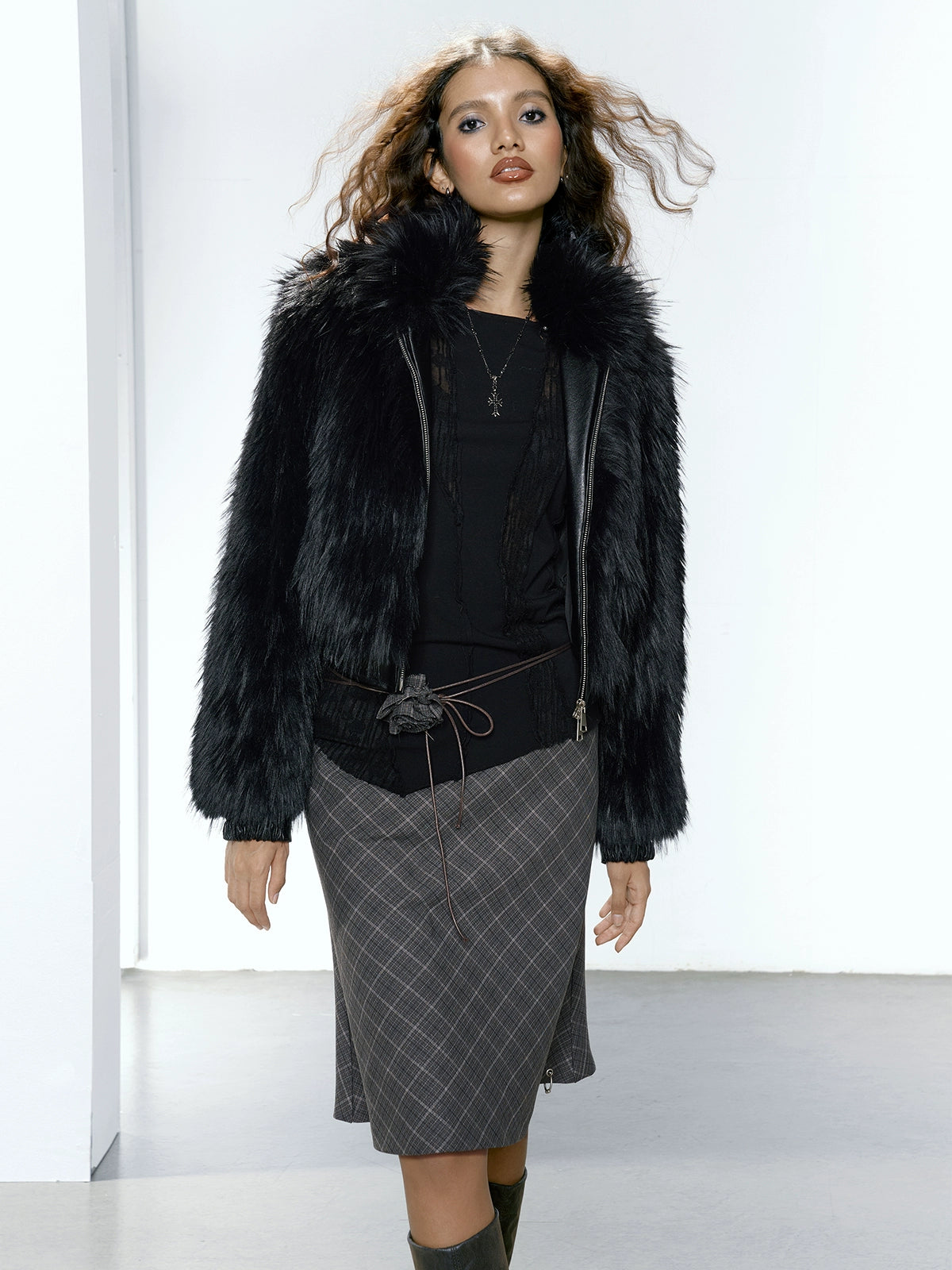 Eco-friendly Fur Cropped Jacket