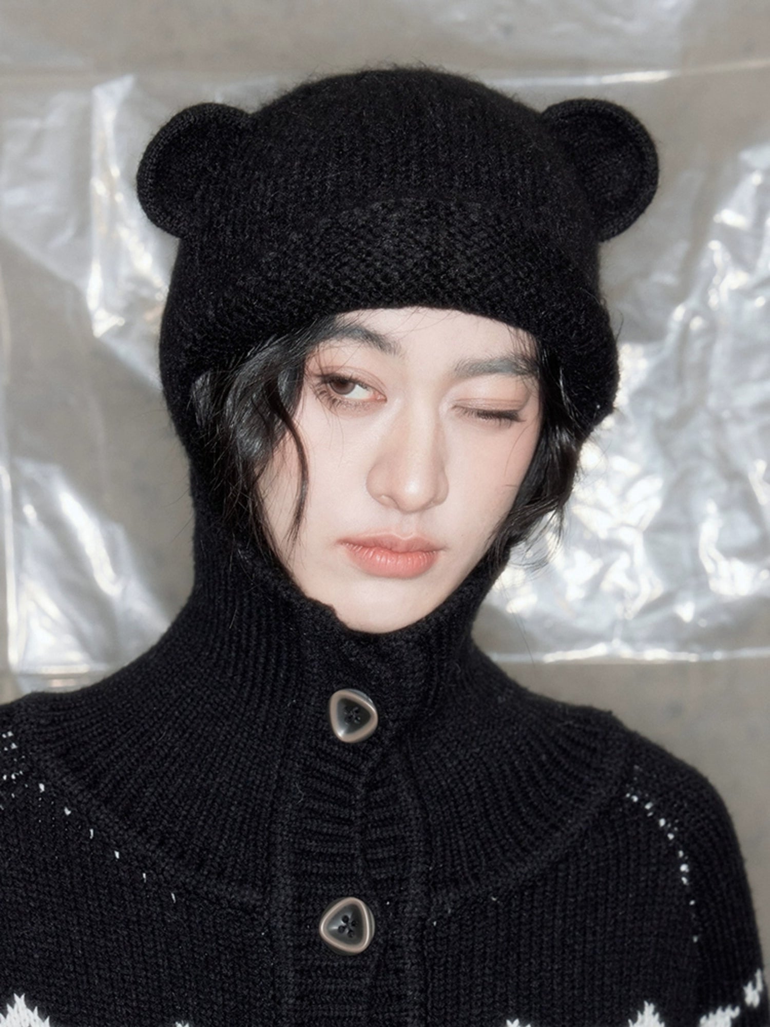 Bear Ears Soft Waxy Knitted Hat