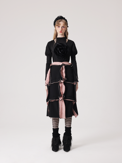 Three-dimensional Tailoring Rose Petal Skirt