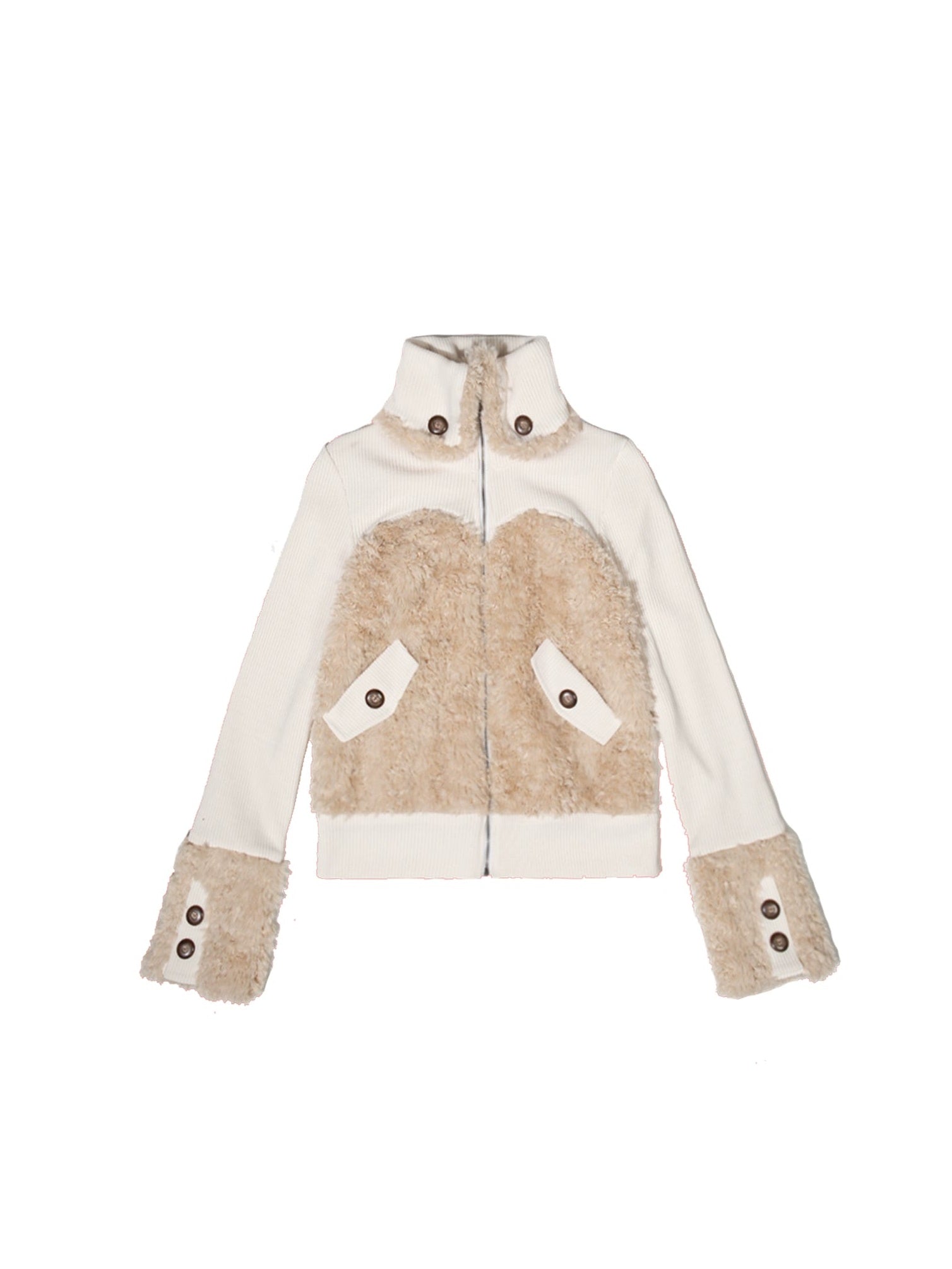 Punk Street Fur Switching Stand Collar Jacket