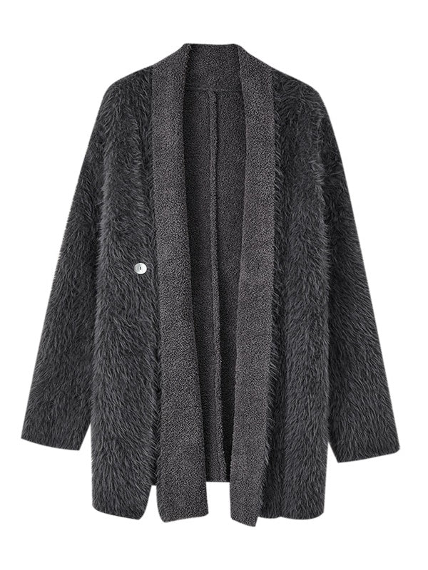 Velvet Imitation Mink Double-sided Knitted Cardigan