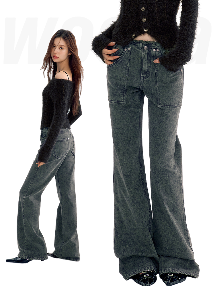 Denim Washed Casual Cut-Off Tassel Flare-Pants – ARCANA ARCHIVE Denim Washed Casual Cut-Off Tassel Flare-Pants – ARCANA ARCHIVE