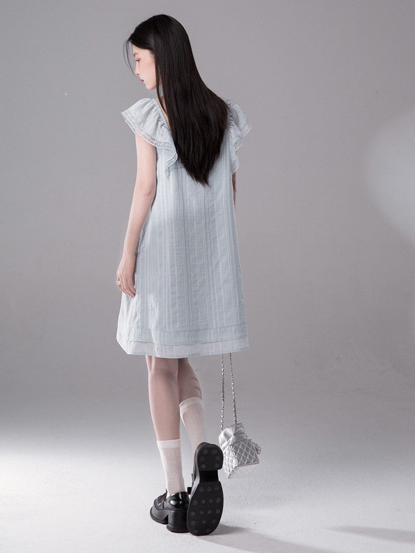 Flying Sleeves Ribbon A-Line Dress