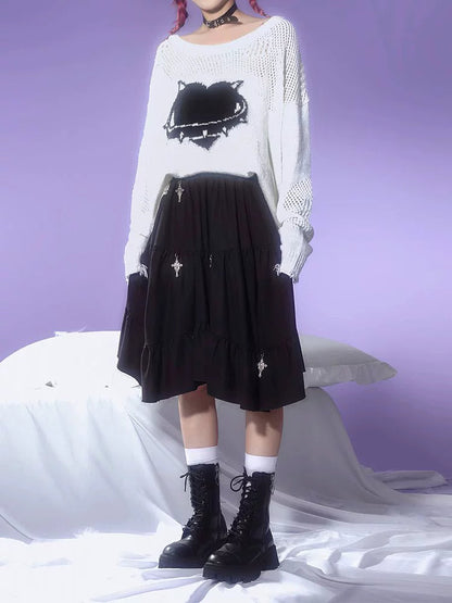 A-line Irregular Gather Skirt