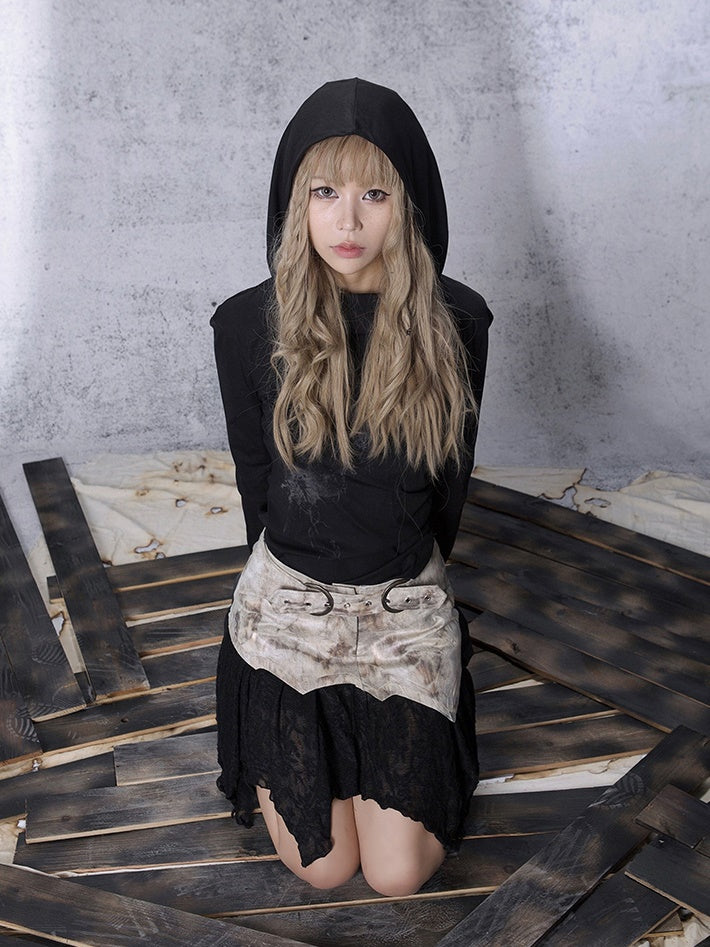 IRREGULAR PUNK STYLE A-LINE SKIRT