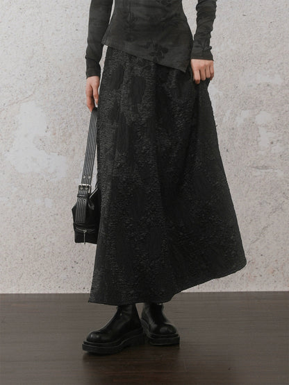 Niche Design Jacquard Long Skirt
