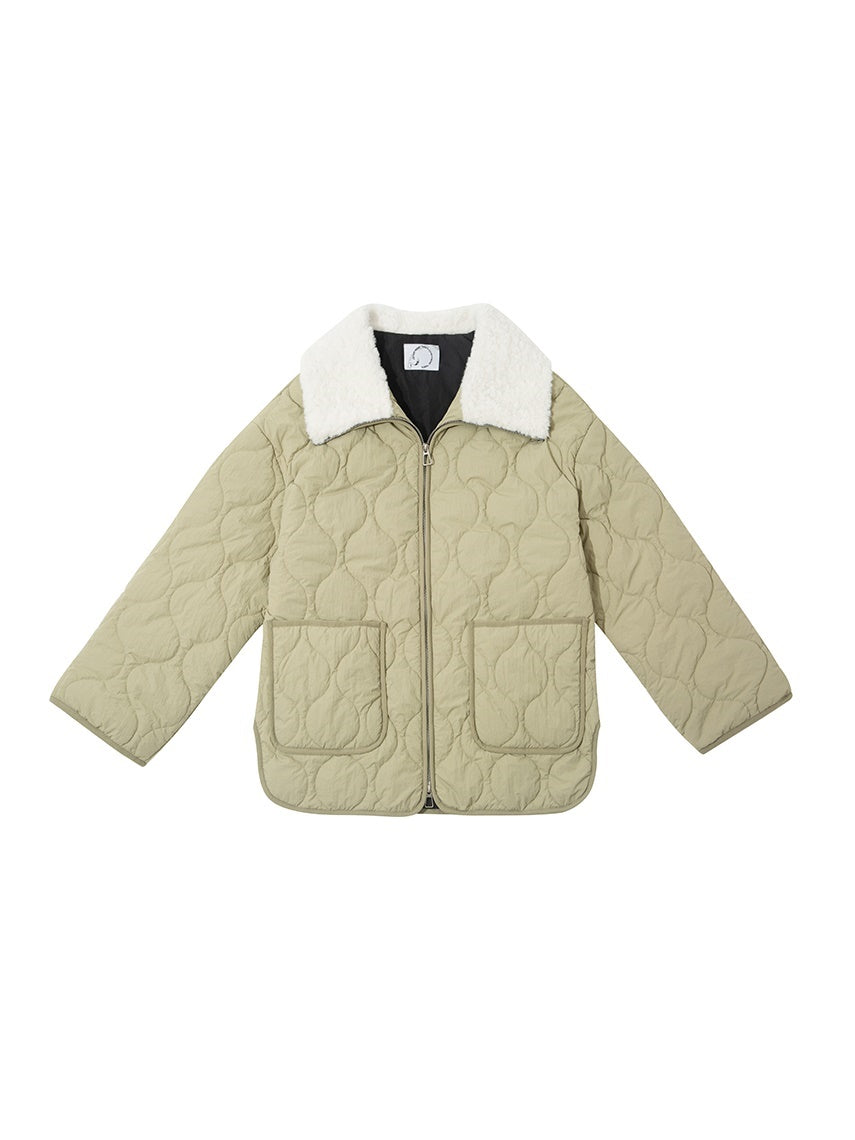 Quilting Boa Natural Simple Blouson