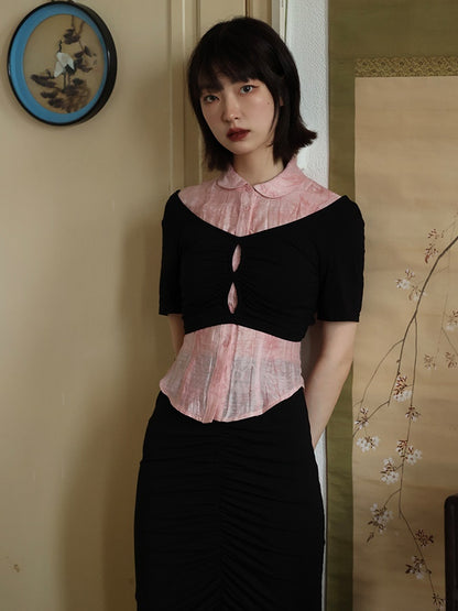 Pinch Waist Short-sleeved Shirt