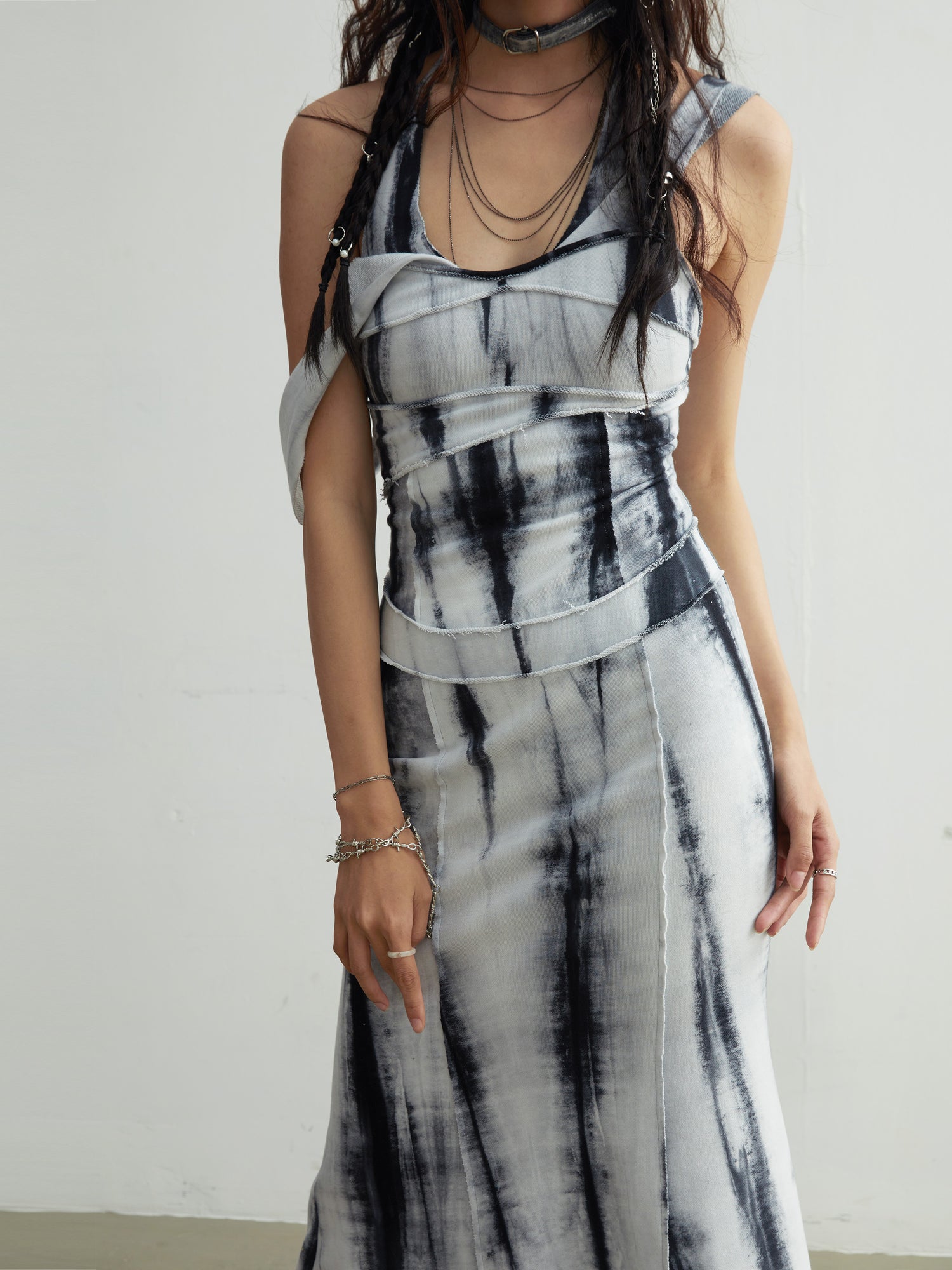 Tie-Dye Slim Strap Maxi Robe