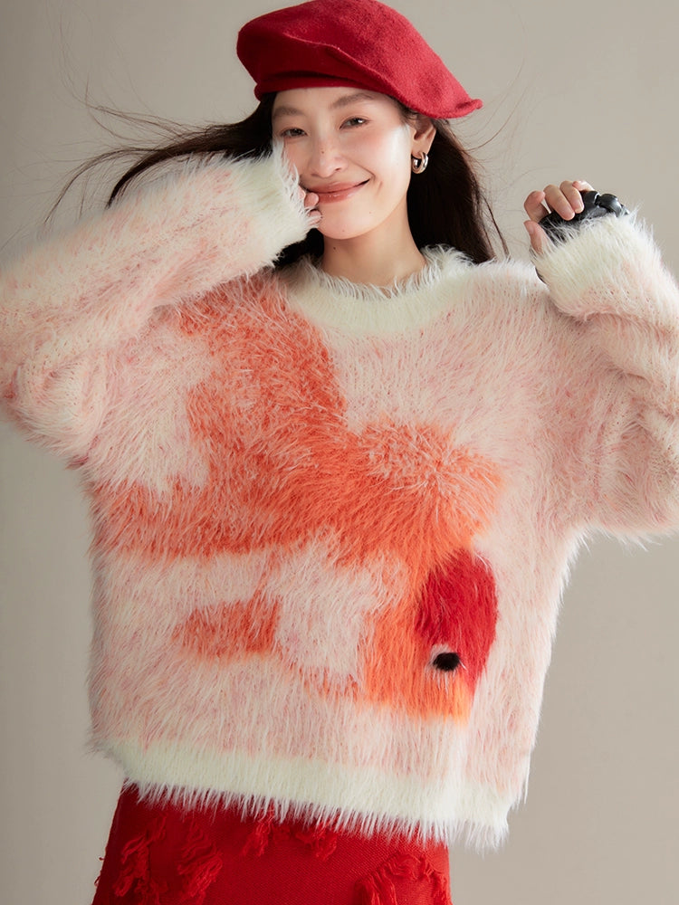 Goldfish Imitation Fur Loose Sweater