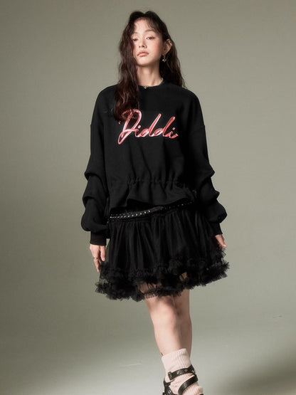 Ribbon Embroidered Pullover