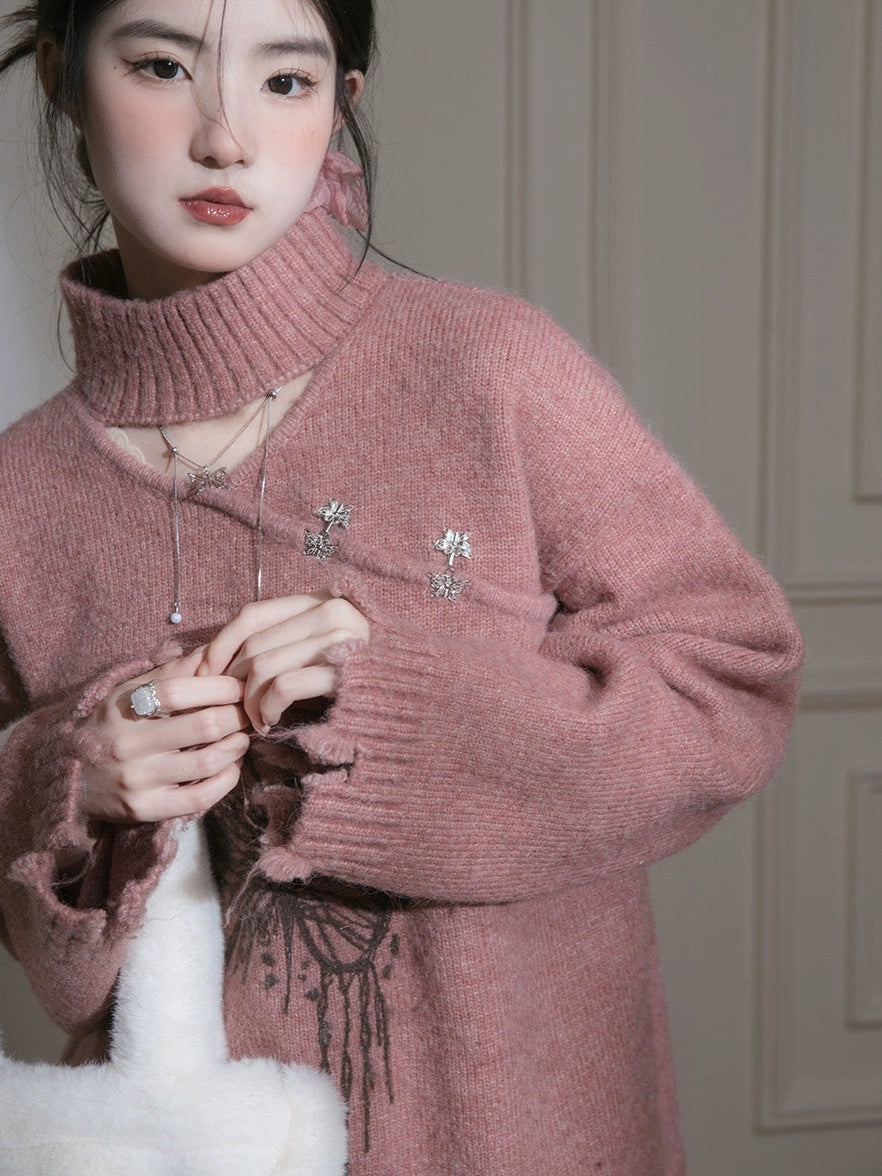 Chinese Style Butterfly Pattern Sweater