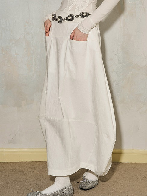 Simple Lantern Long Skirt