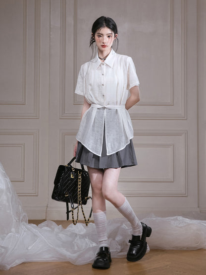 A-Line Box Pleated Skirt